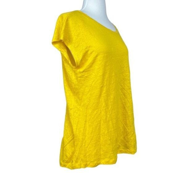 Tahari Linen Yellow Top Size Large Yellow NEW With Tag - Picture 2 of 5